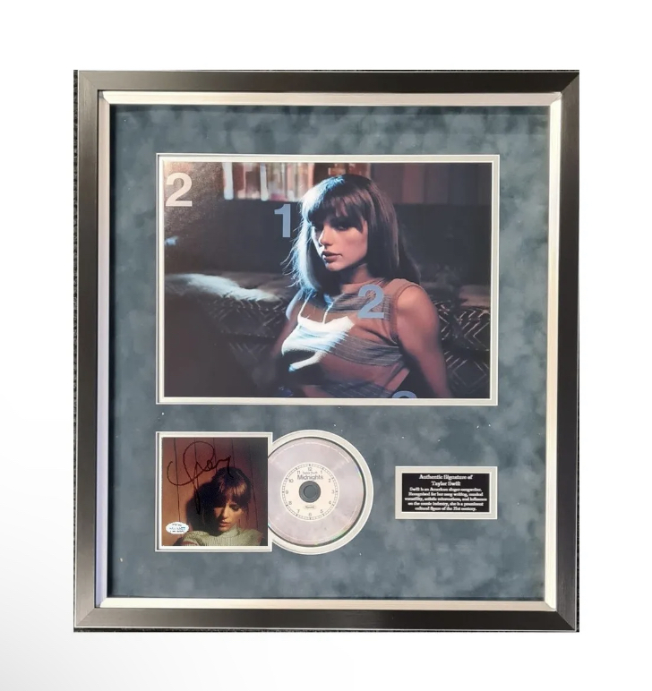 Taylor Swift Signed Midnights CD Display